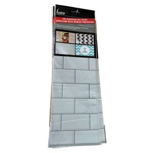 New Cooking Concepts Foil Backsplash Wall Sticker Mural White Tile Look 17.7x29.